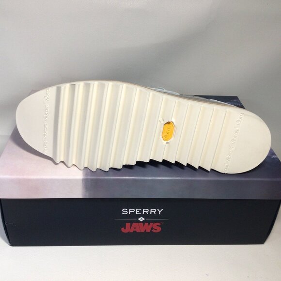 NEW Sperry Boat Shoes  Gray Leather JAWS Shark Special Edition - Picture 10 of 13